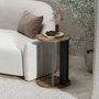 Hanah Home Ema Mesa Auxiliar Nogal, Antracita 34x64x34 cm